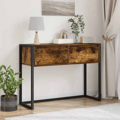 vidaXL End Table Smoke Oak 100 x 36 x 75 cm Engineered Wood