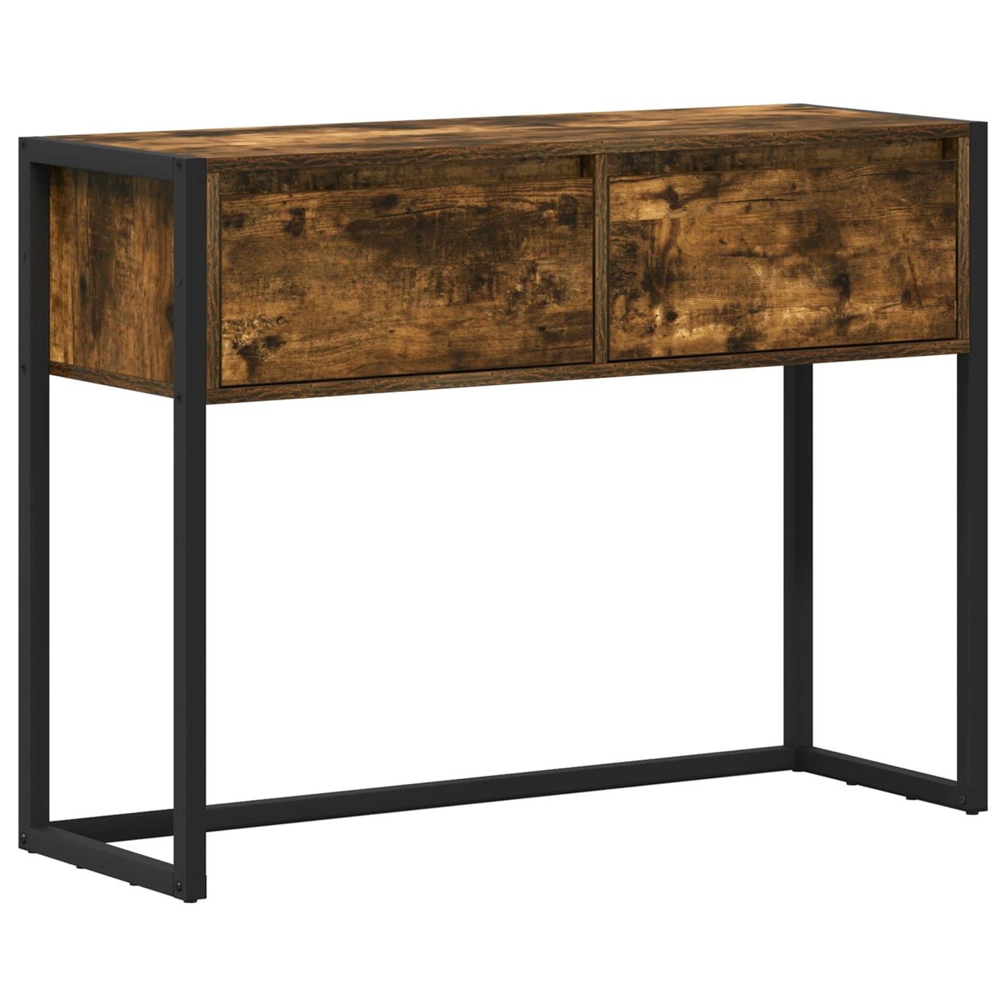 vidaXL End Table Smoke Oak 100 x 36 x 75 cm Engineered Wood
