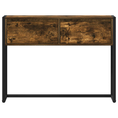 vidaXL End Table Smoke Oak 100 x 36 x 75 cm Engineered Wood