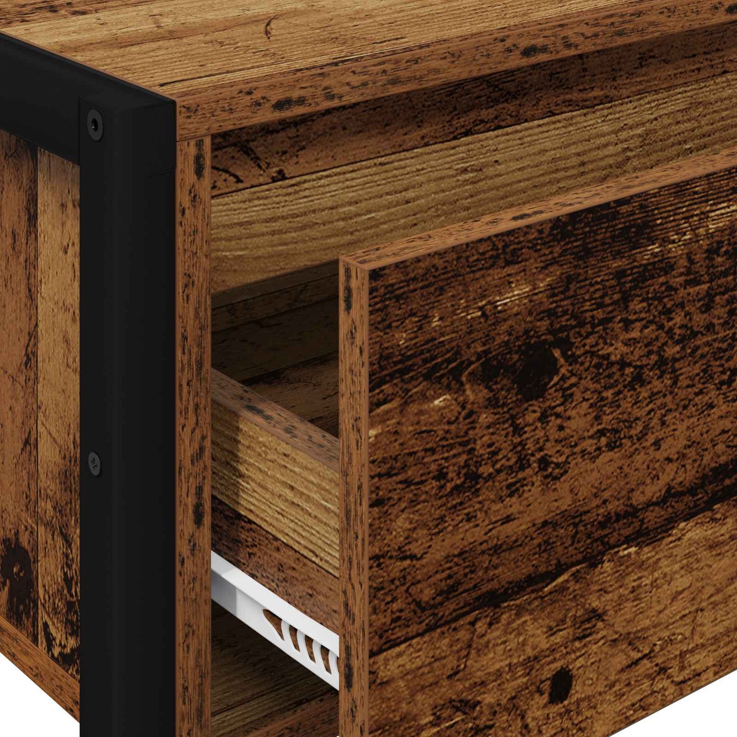 vidaXL End Table with Drawer Old Wood 100 x 36 x 75 cm Engineered Wood