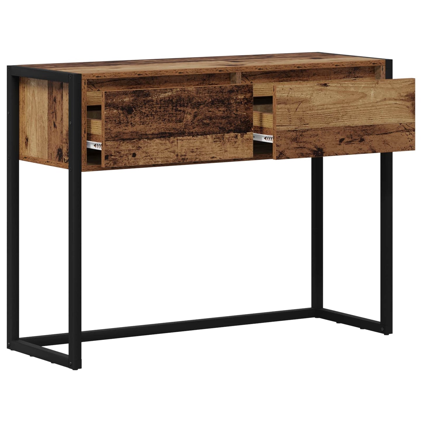 vidaXL End Table with Drawer Old Wood 100 x 36 x 75 cm Engineered Wood