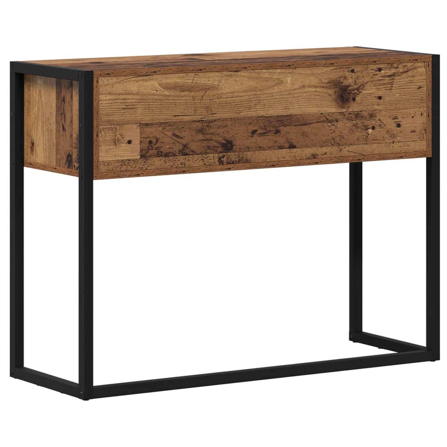 vidaXL End Table with Drawer Old Wood 100 x 36 x 75 cm Engineered Wood