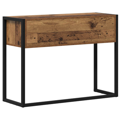 vidaXL End Table with Drawer Old Wood 100 x 36 x 75 cm Engineered Wood
