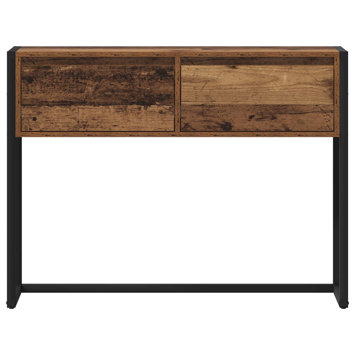 vidaXL End Table with Drawer Old Wood 100 x 36 x 75 cm Engineered Wood