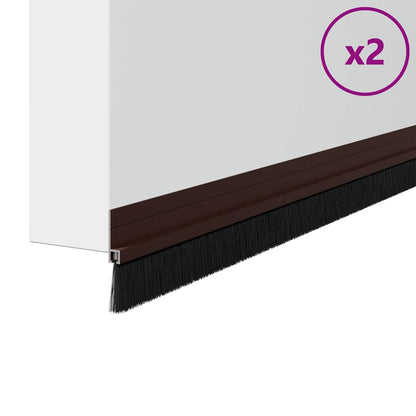 vidaXL Self-adhesive Door Brush Seals 2 pcs 100 cm Aluminium Alloy