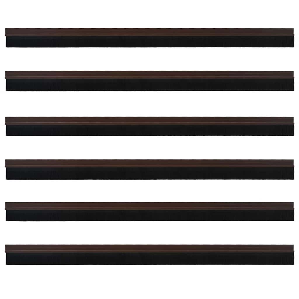 vidaXL Self-adhesive Door Brush Seals 6 pcs 100 cm Aluminium Alloy