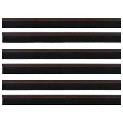vidaXL Self-adhesive Door Brush Seals 6 pcs 100 cm Aluminium Alloy