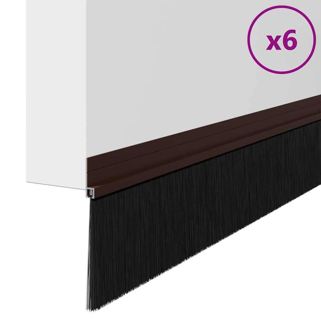 vidaXL Self-adhesive Door Brush Seals 6 pcs 100 cm Aluminium Alloy