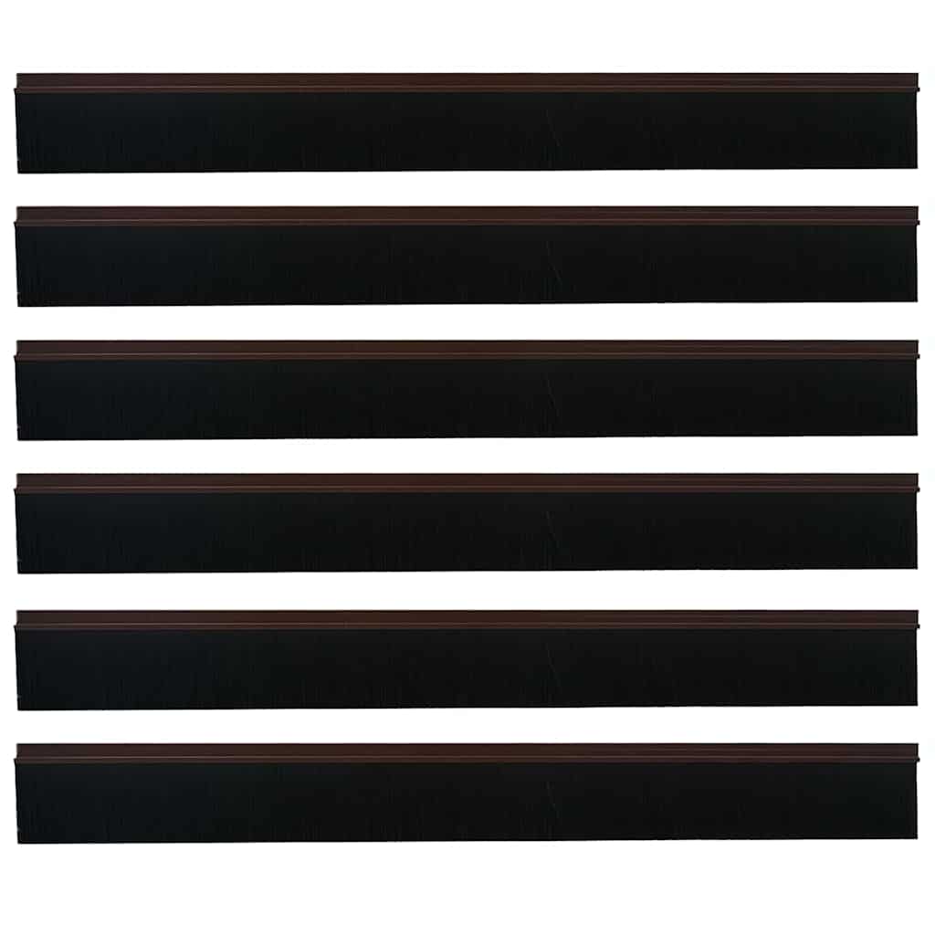 vidaXL Self-adhesive Door Brush Seals 6 pcs Brown 100 cm
