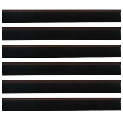vidaXL Self-adhesive Door Brush Seals 6 pcs Brown 100 cm