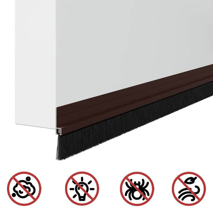 vidaXL Self-adhesive Door Brush Seals 6 pcs Brown 100 cm