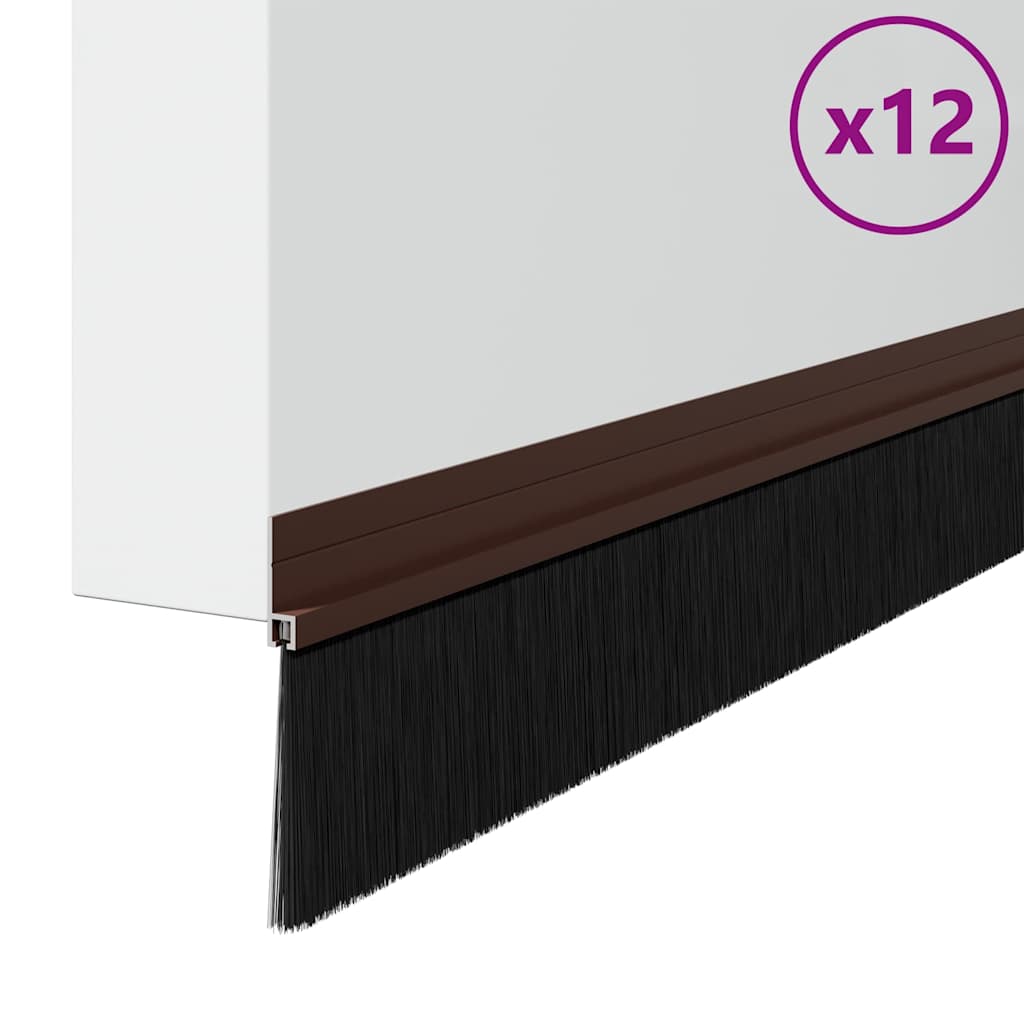vidaXL Self-adhesive Door Brush Seals 12 pcs 100 cm Aluminium Alloy