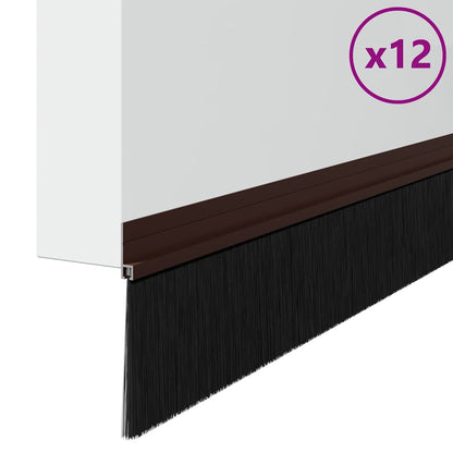 vidaXL Self-adhesive Door Brush Seals 12 pcs 100 cm Aluminium Alloy