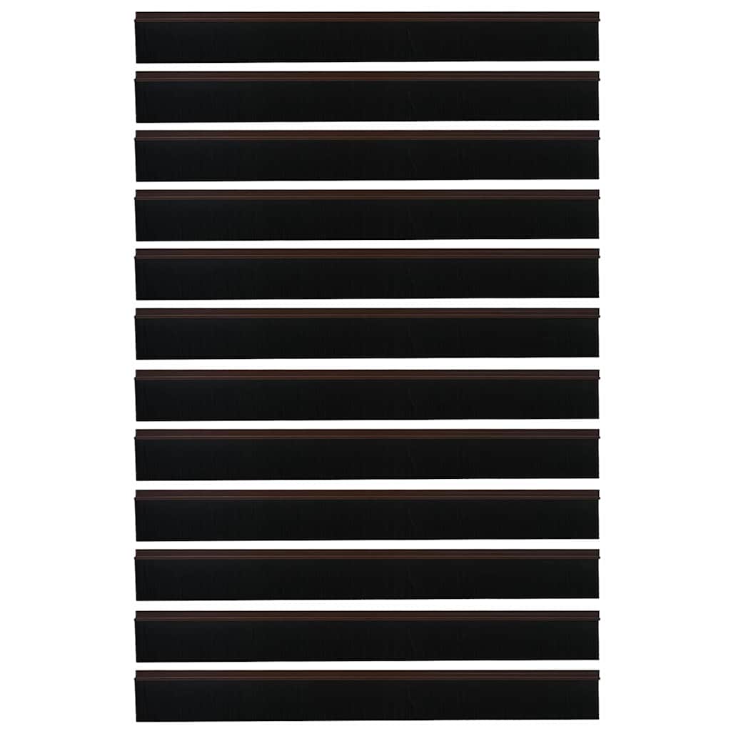 vidaXL Self-adhesive Door Brush Seals 12 pcs Brown 100 cm