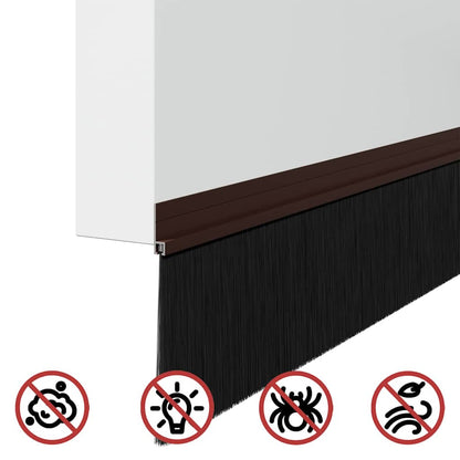 vidaXL Self-adhesive Door Brush Seals 12 pcs Brown 100 cm