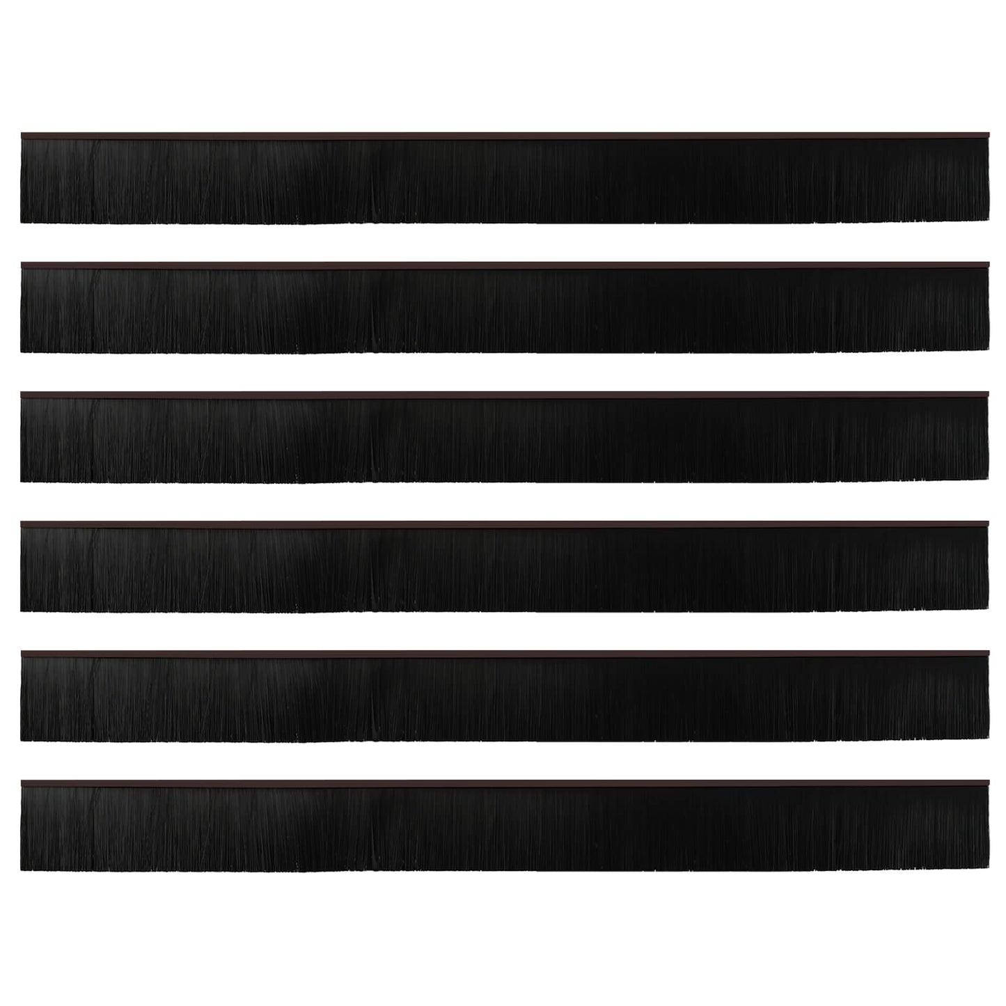 vidaXL Self-adhesive Door Brush Seals 6 pcs Brown 100 cm