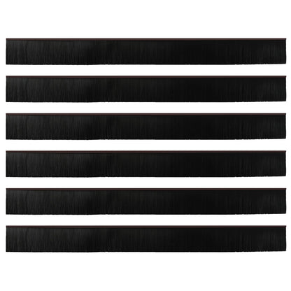 vidaXL Self-adhesive Door Brush Seals 6 pcs Brown 100 cm