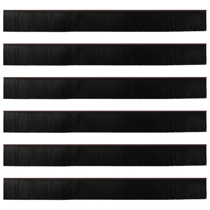 vidaXL Self-adhesive Door Brush Seals 6 pcs 100 cm Aluminium Alloy