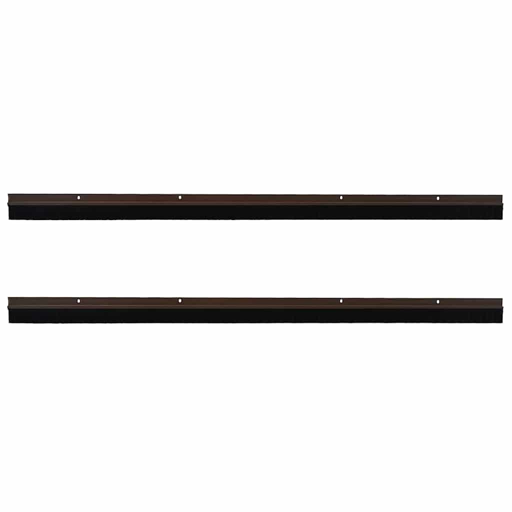 vidaXL Screw-on Door Brush Seals 2 pcs Brown 100 cm Aluminium Alloy
