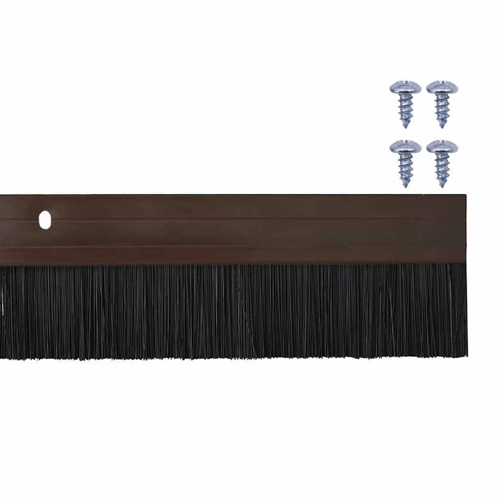 vidaXL Screw-on Door Brush Seals 2 pcs Brown 100 cm Aluminium Alloy