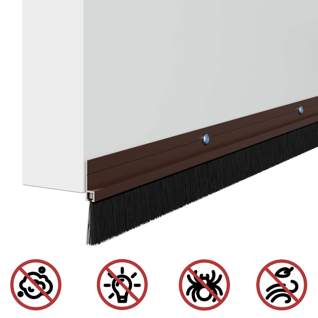 vidaXL Screw-on Door Brush Seals 2 pcs Brown 100 cm Aluminium Alloy