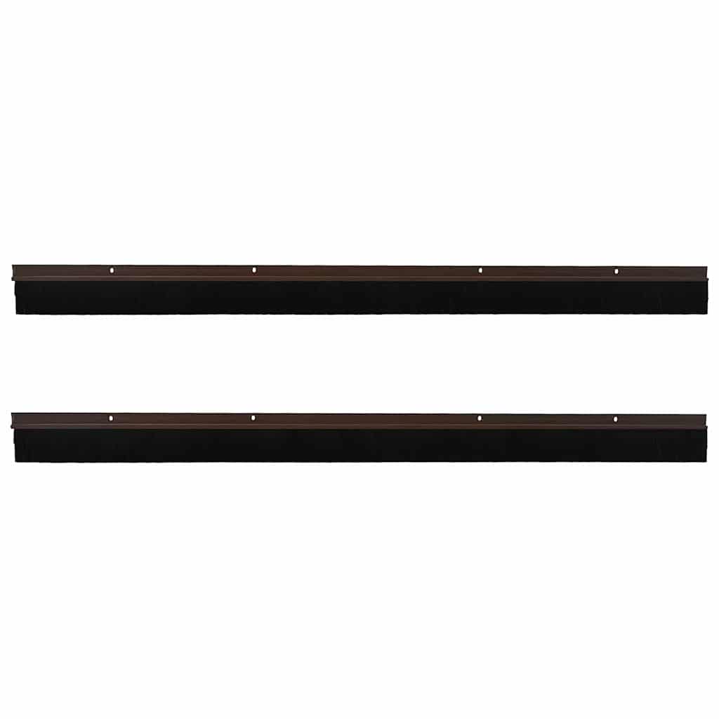vidaXL Screw-on Door Brush Seals 2 pcs Brown 100 cm Aluminium Alloy