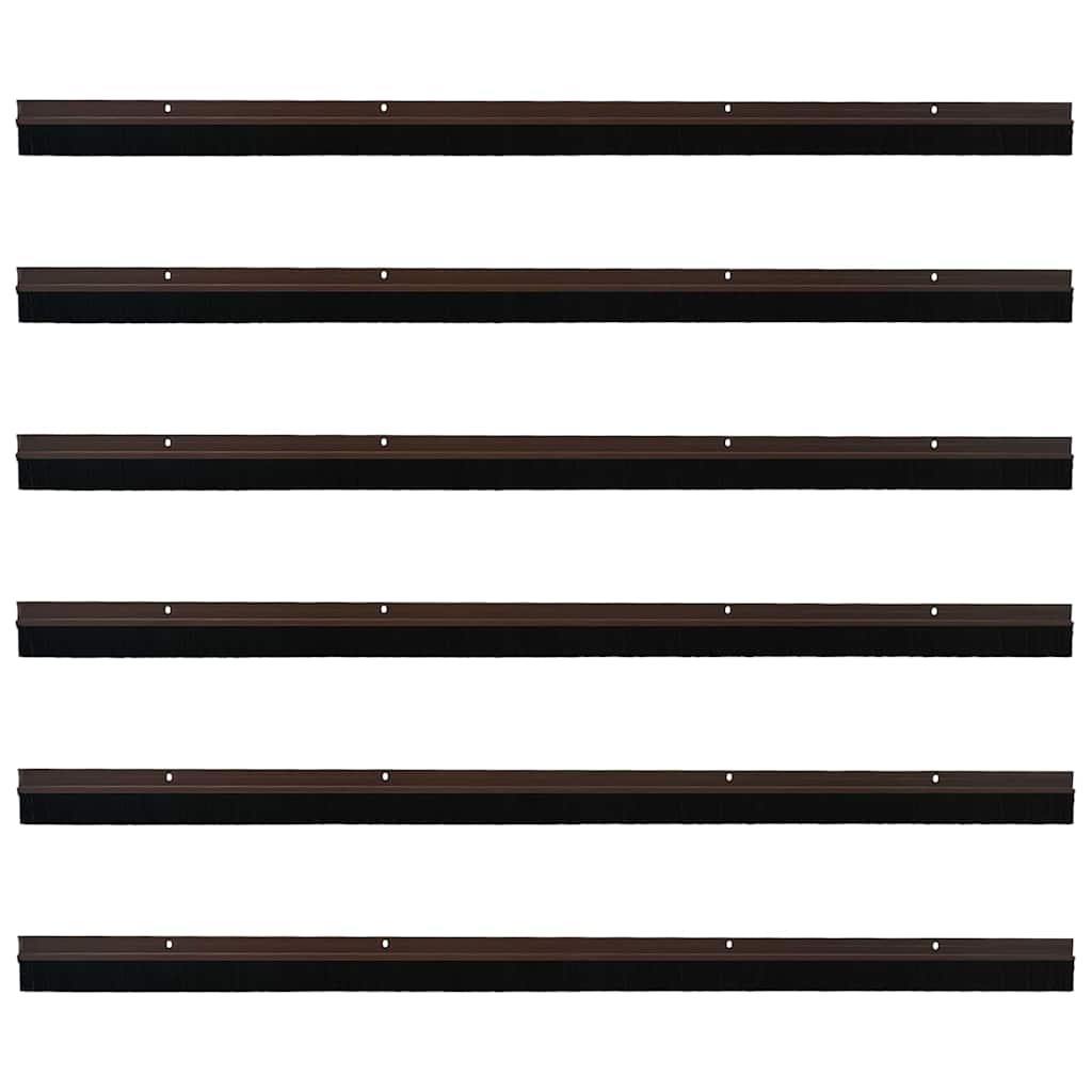 vidaXL Screw-on Door Brush Seals 6 pcs Brown 100 cm Aluminium Alloy