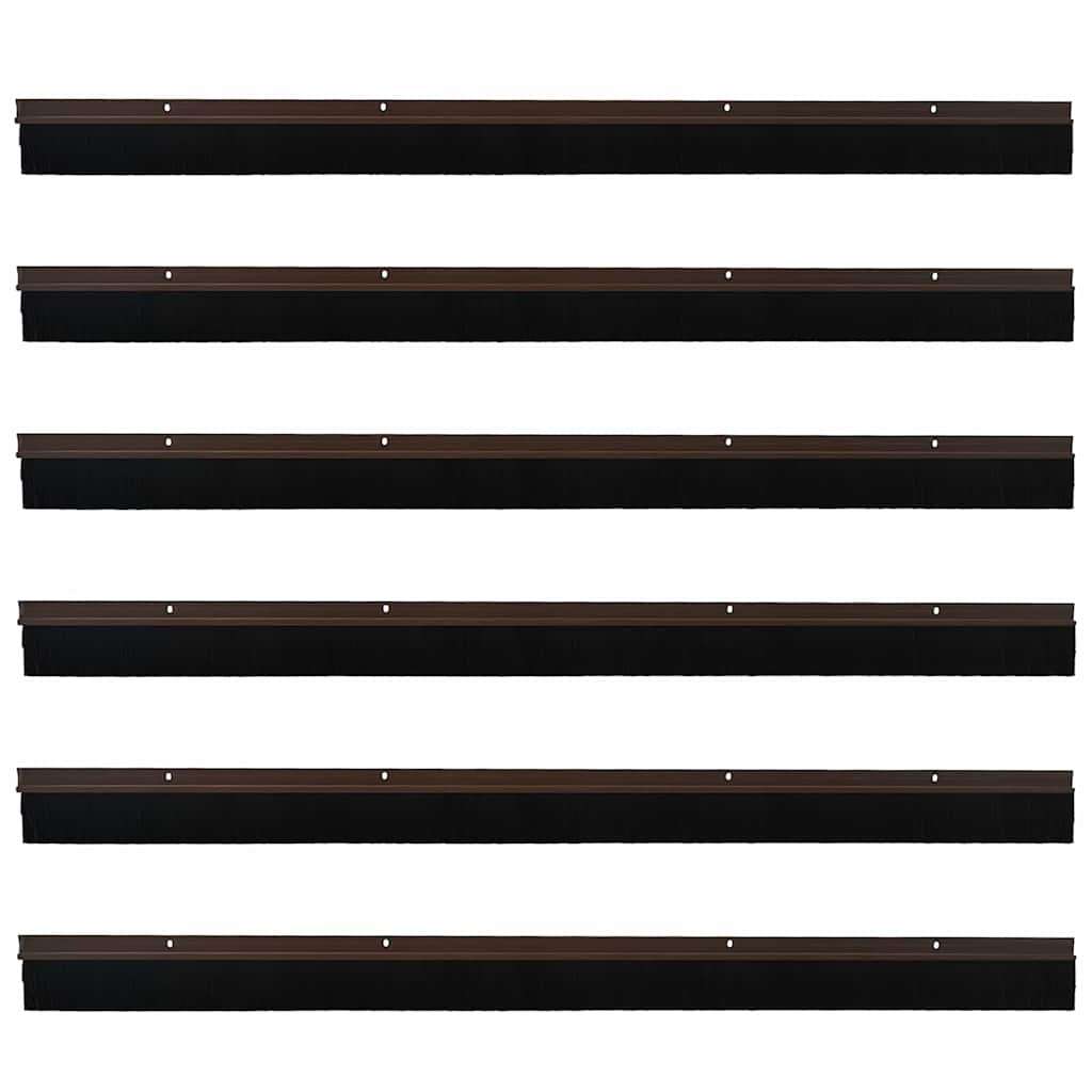 vidaXL Screw-on Door Brush Seals 6 pcs Brown 100 cm Aluminium Alloy