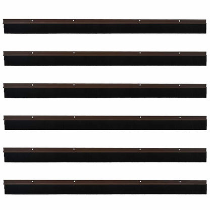 vidaXL Screw-on Door Brush Seals 6 pcs Brown 100 cm Aluminium Alloy