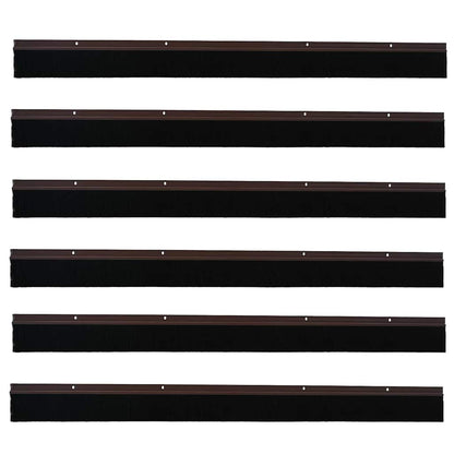 vidaXL Screw-on Door Brush Seals 6 pcs Brown 100 cm Aluminium Alloy