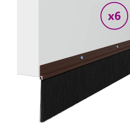 vidaXL Screw-on Door Brush Seals 6 pcs Brown 100 cm Aluminium Alloy