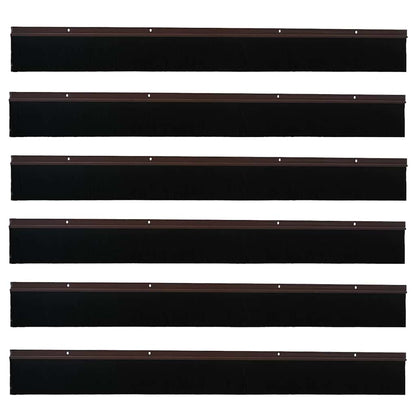 vidaXL Screw-on Door Brush Seals 6 pcs Brown 100 cm Aluminium Alloy