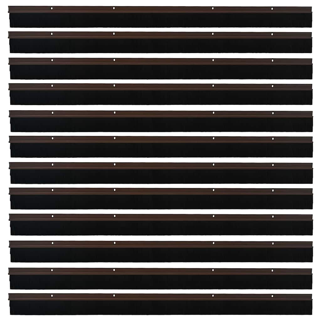 vidaXL Screw-on Door Brush Seals 12 pcs Brown 100 cm Aluminium Alloy