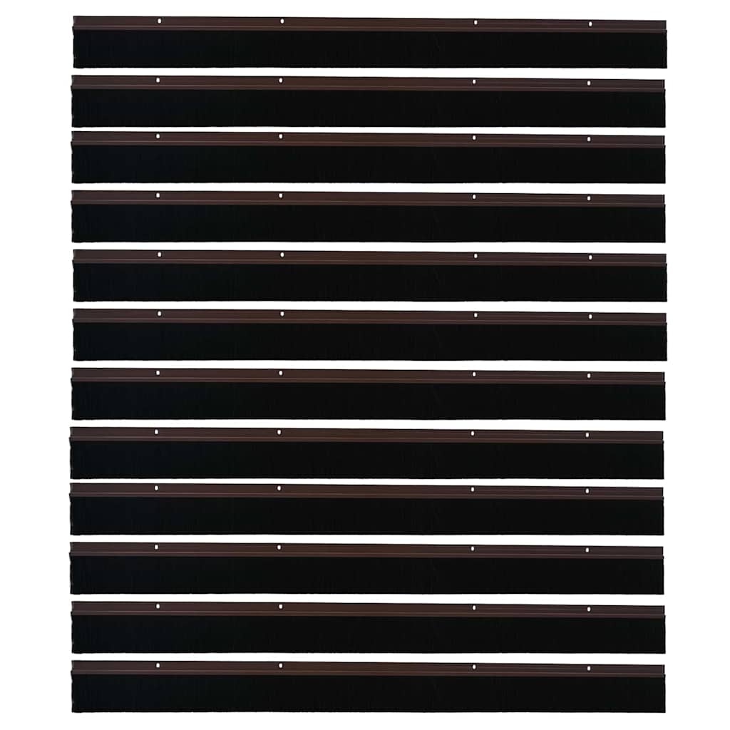 vidaXL Screw-on Door Brush Seals 12 pcs Brown 100 cm Aluminium Alloy