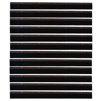 vidaXL Screw-on Door Brush Seals 12 pcs Brown 100 cm Aluminium Alloy