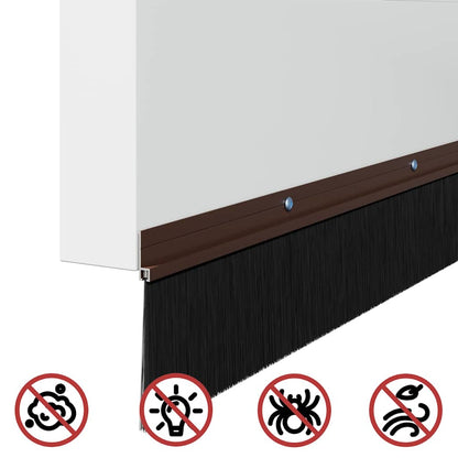 vidaXL Screw-on Door Brush Seals 12 pcs Brown 100 cm Aluminium Alloy