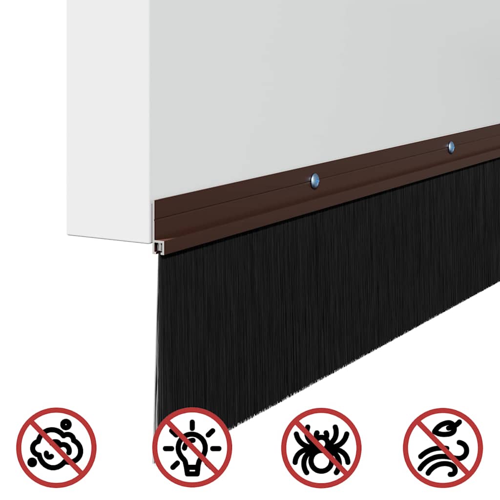 vidaXL Screw-on Door Brush Seals 12 pcs Brown 100 cm Aluminium Alloy