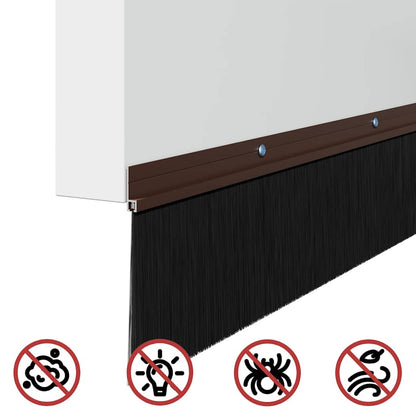 vidaXL Screw-on Door Brush Seals 12 pcs Brown 100 cm Aluminium Alloy