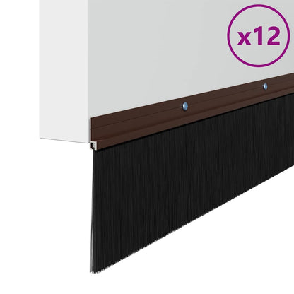 vidaXL Screw-on Door Brush Seals 12 pcs Brown 100 cm Aluminium Alloy