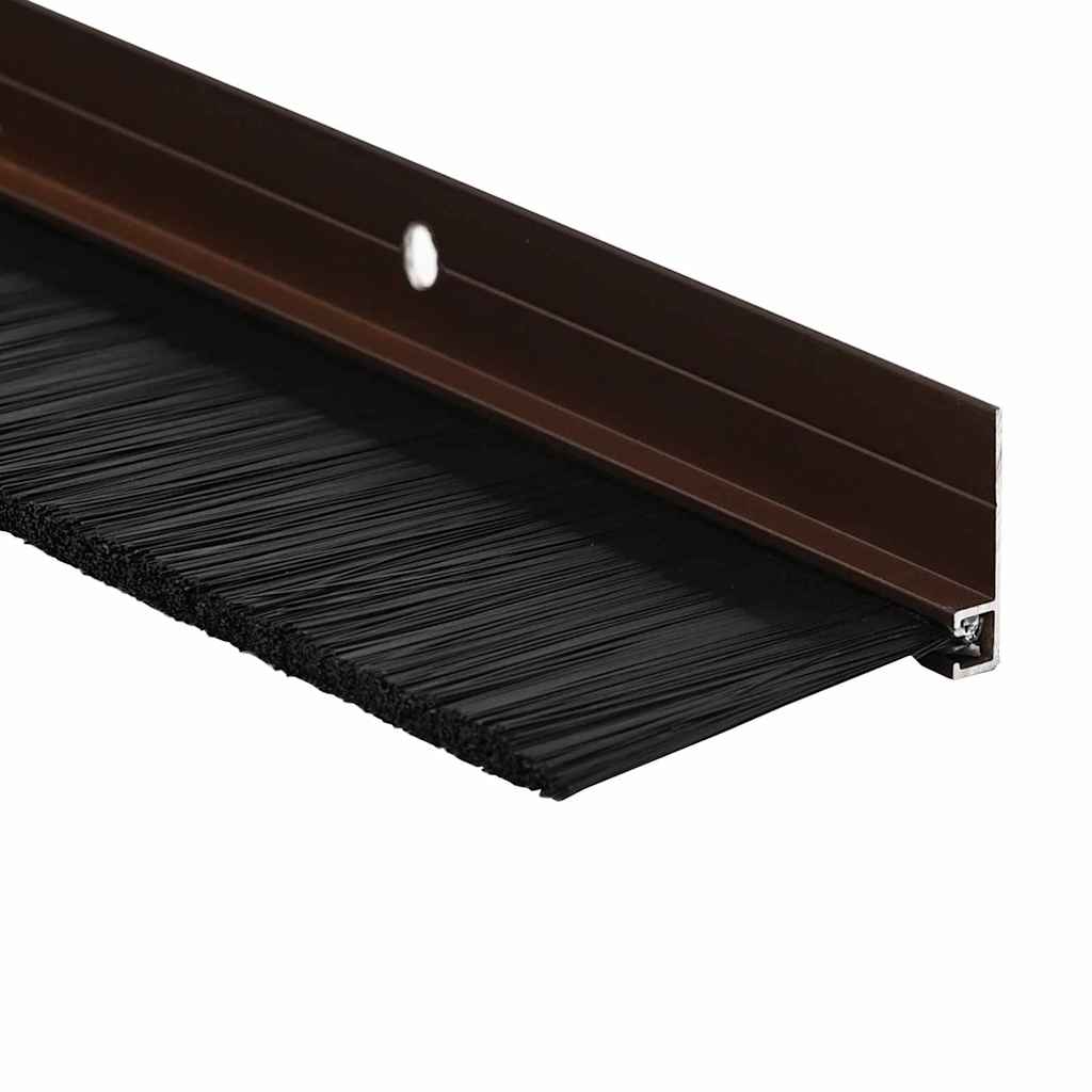 vidaXL Screw-on Door Brush Seals 2 pcs Brown 100 cm Aluminium Alloy
