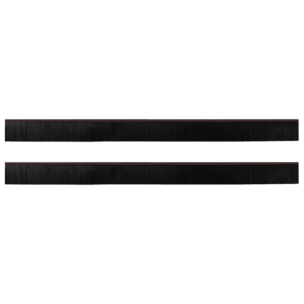 vidaXL Screw-on Door Brush Seals 2 pcs Brown 100 cm Aluminium Alloy