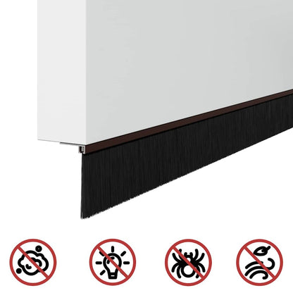 vidaXL Screw-on Door Brush Seals 2 pcs Brown 100 cm Aluminium Alloy