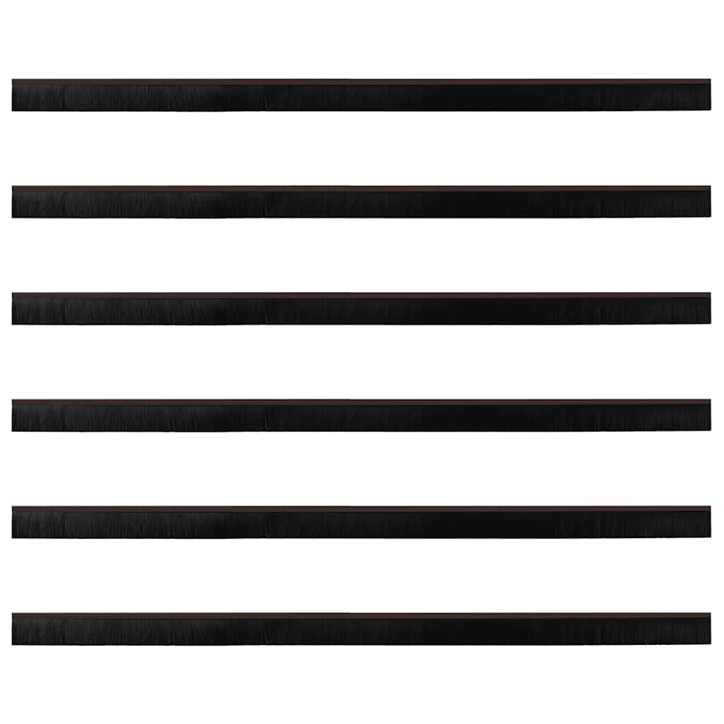 vidaXL Screw-on Door Brush Seals 6 pcs Brown 100 cm Aluminium Alloy