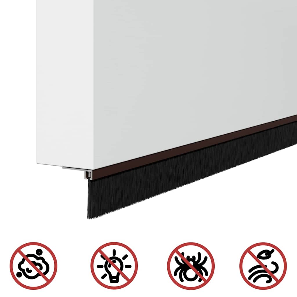 vidaXL Screw-on Door Brush Seals 6 pcs Brown 100 cm Aluminium Alloy