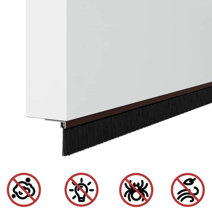 vidaXL Screw-on Door Brush Seals 6 pcs Brown 100 cm Aluminium Alloy