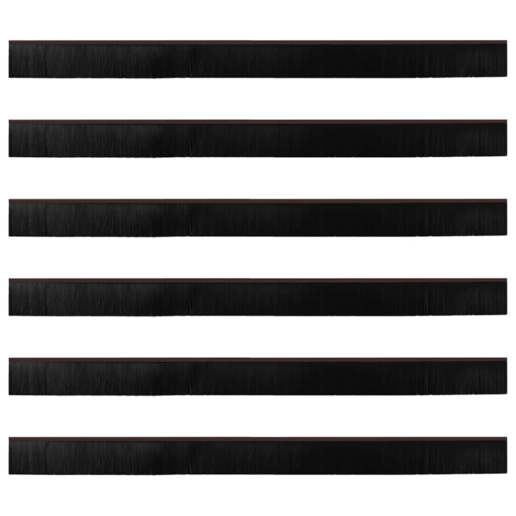 vidaXL Screw-on Door Brush Seals 6 pcs Brown 100 cm Aluminium Alloy