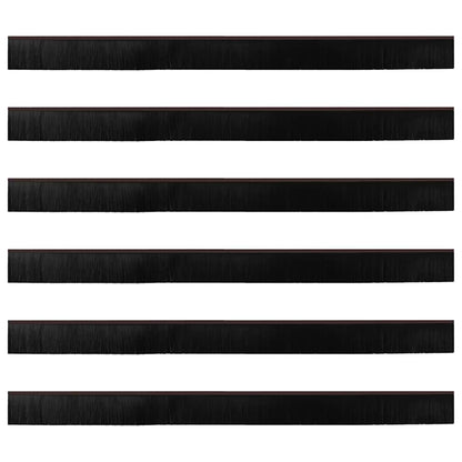 vidaXL Screw-on Door Brush Seals 6 pcs Brown 100 cm Aluminium Alloy