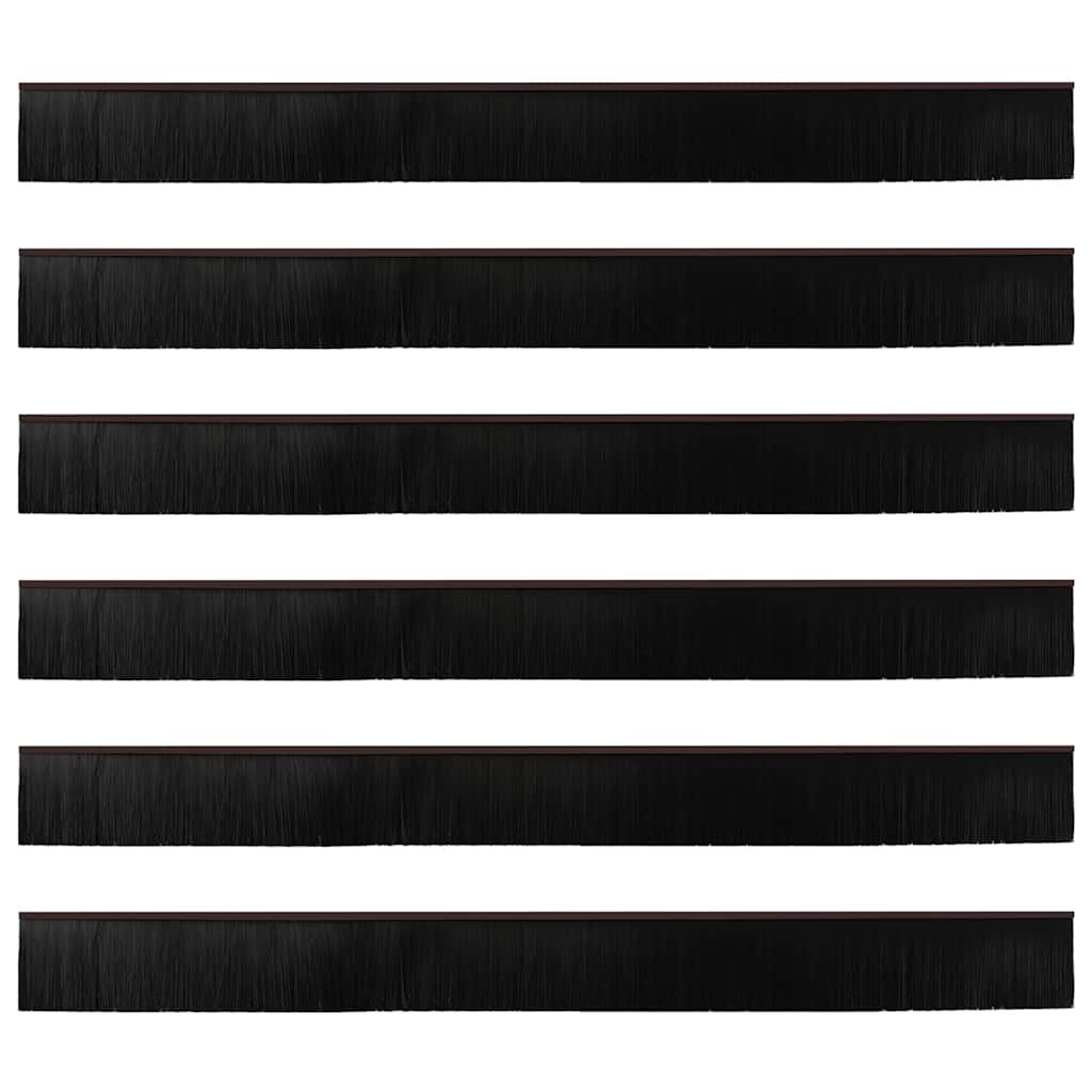 vidaXL Screw-on Door Brush Seals 6 pcs Brown 100 cm Aluminium Alloy