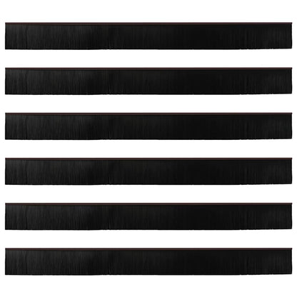vidaXL Screw-on Door Brush Seals 6 pcs Brown 100 cm Aluminium Alloy