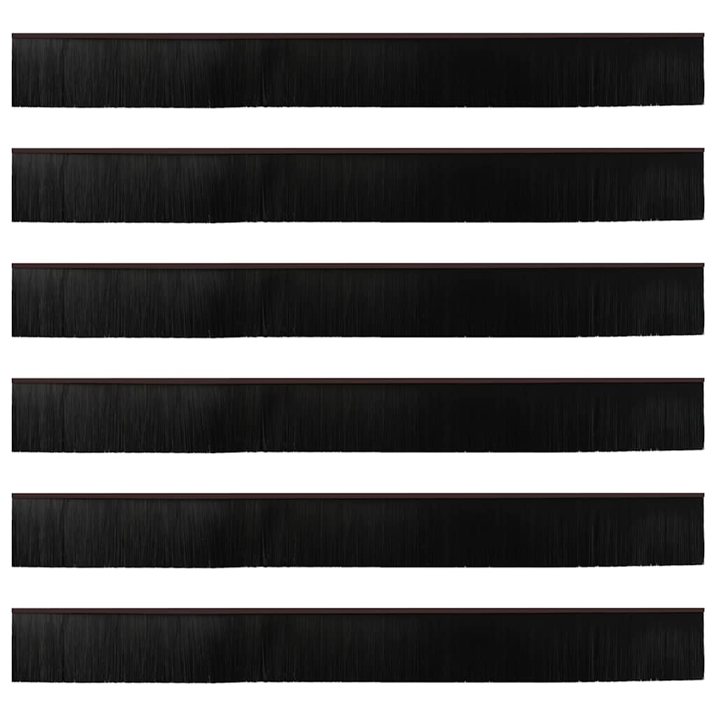 vidaXL Screw-on Door Brush Seals 6 pcs Brown 100 cm Aluminium Alloy